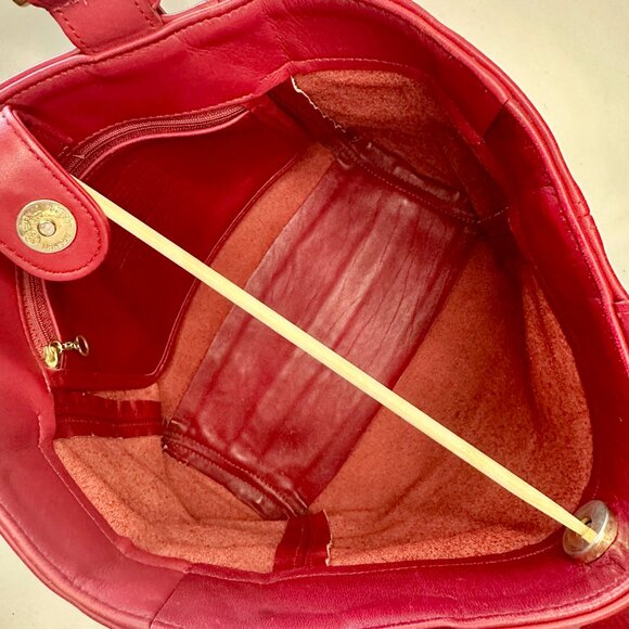 Coach Vintage Soho Waverly Buckle Bag 1999 Dominican Republic Brass & Red 4157 - Picture 14 of 16